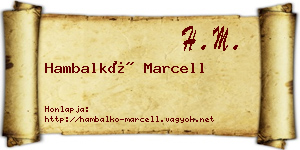 Hambalkó Marcell névjegykártya