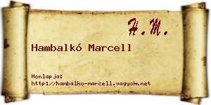Hambalkó Marcell névjegykártya